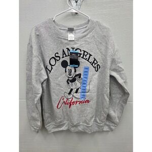 Disney Mickey Mouse Los Angeles California Sweatshirt Heather Grey Large NWT